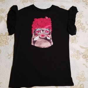 Impulsive Heart WOW Top black w/Ruffled sleeves…